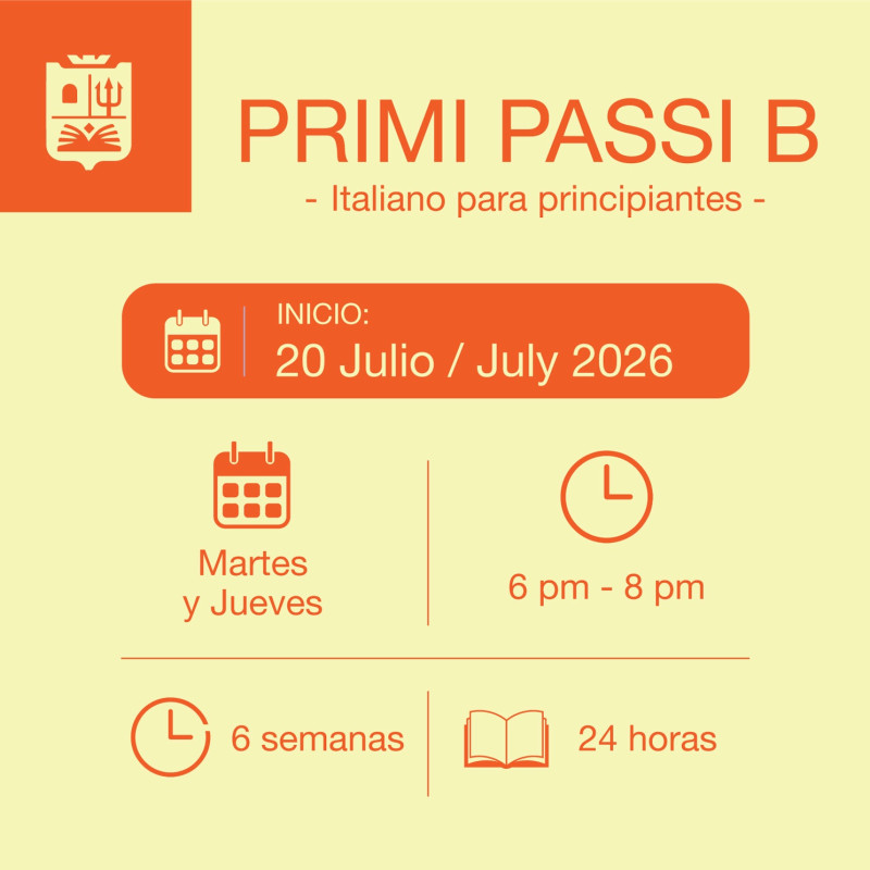 Curso:Primi Passi B Martes y Jueves 6 pm