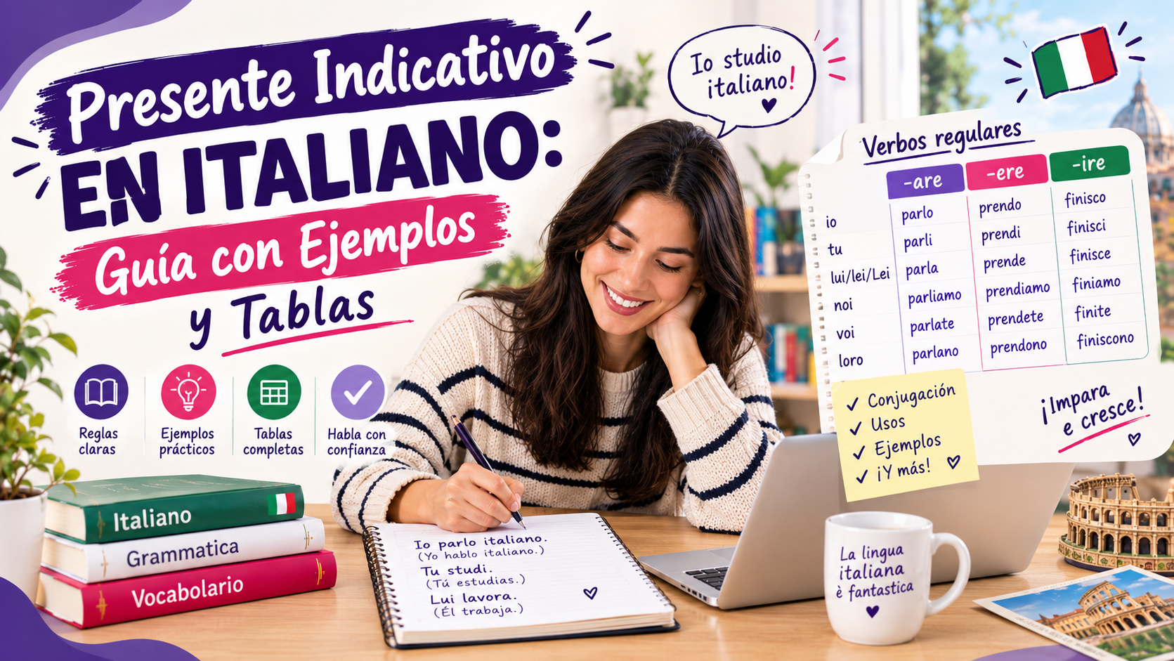 Presente Indicativo en Italiano: Guía con Ejemplos y Tablas